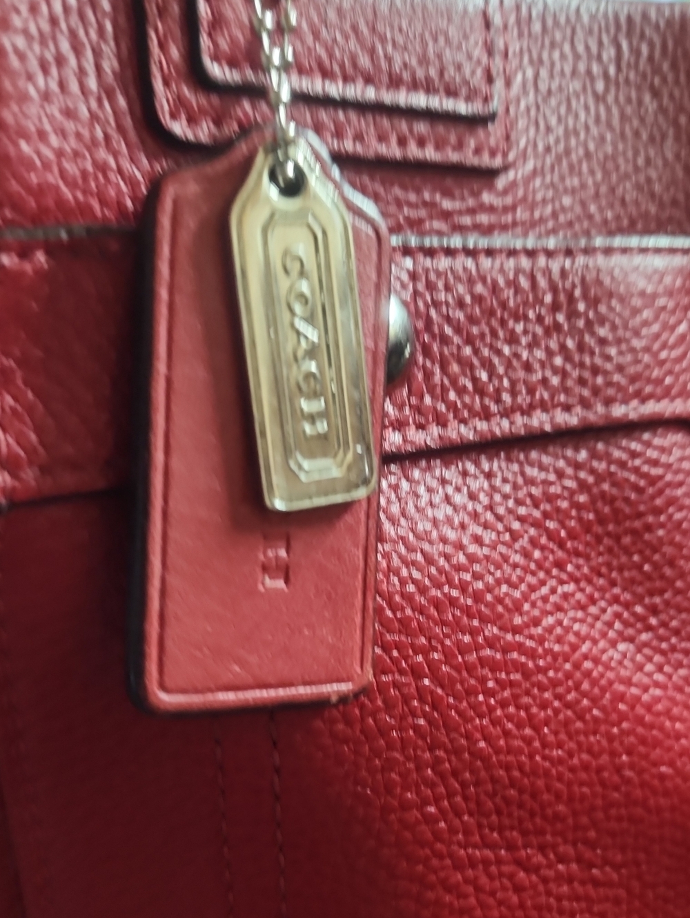 Coach 2011 Red Leather 2 Section ShoulderTote 2 Hang Tags Euc - Picture 3 of 15